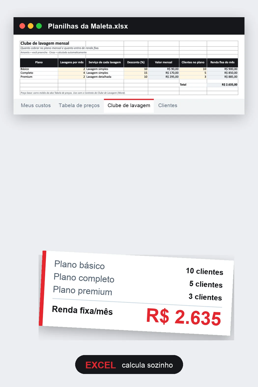 Clube de Lavagem Mensal